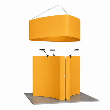 10x10 Curved Wall with Hanging Sign Trade Show Booth Kit