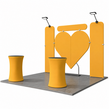 10x10 Heart-Shaped Backdrop Trade Show Booth Kit