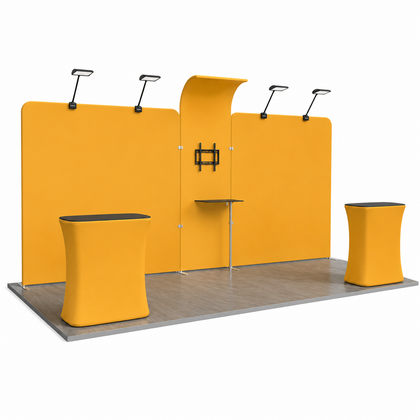 10x20 Curved Monitor Backwall Trade Show Booth Kit