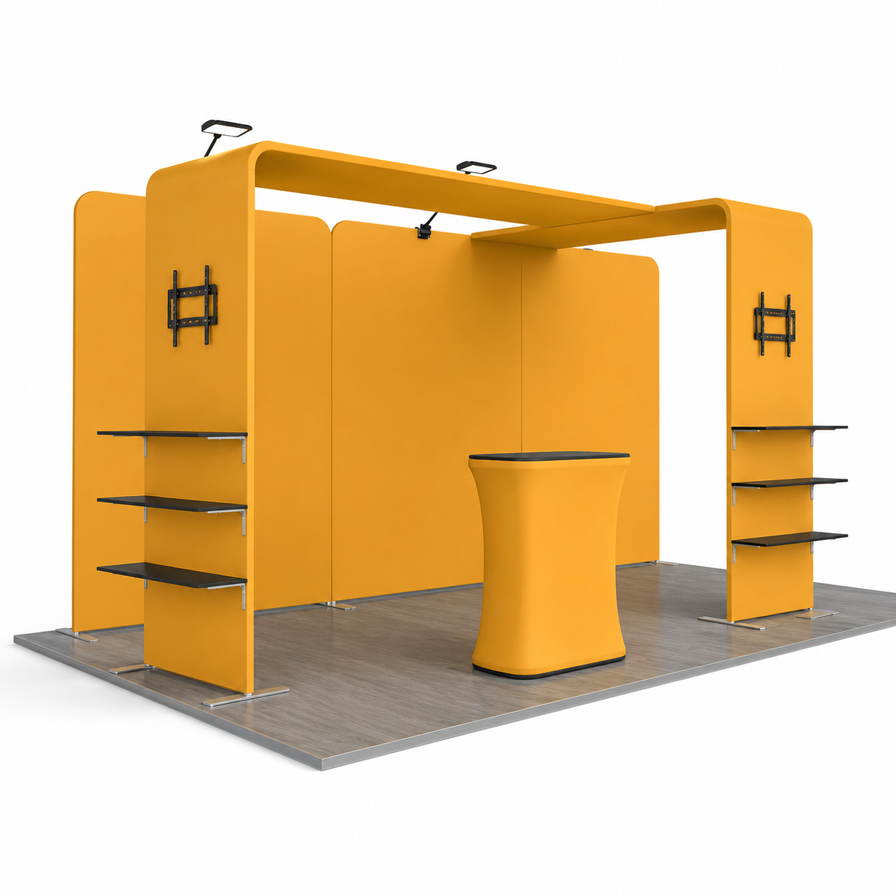 10x20 Magnetic Dual-Monitor Display Trade Show Booth Kit