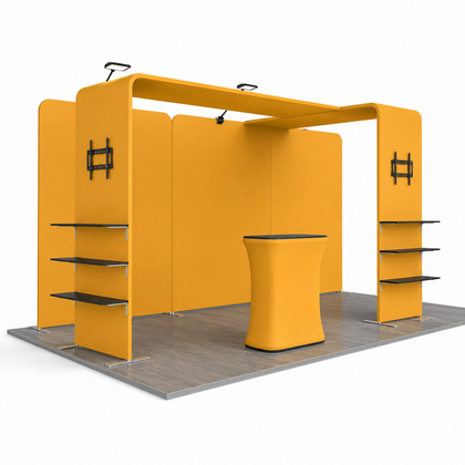 10x20 Magnetic Dual-Monitor Display Trade Show Booth Kit