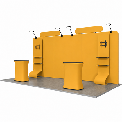 10x20 Monitor Stand Backwall Trade Show Booth Kit
