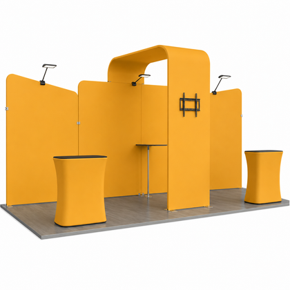 10x20 Slanted Banner Monitor Backwall Trade Show Booth Kit