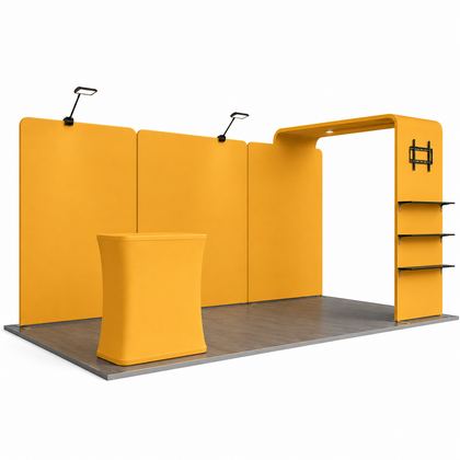 10x20 Slanted Banner Monitor Display Trade Show Booth Kit