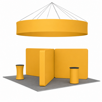 20x20 Island with Circle Hanging Sign Trade Show Booth Kit