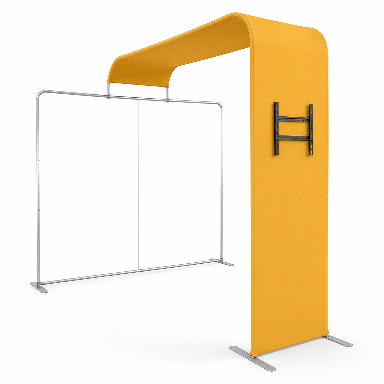 L Shaped Display with TV Rack