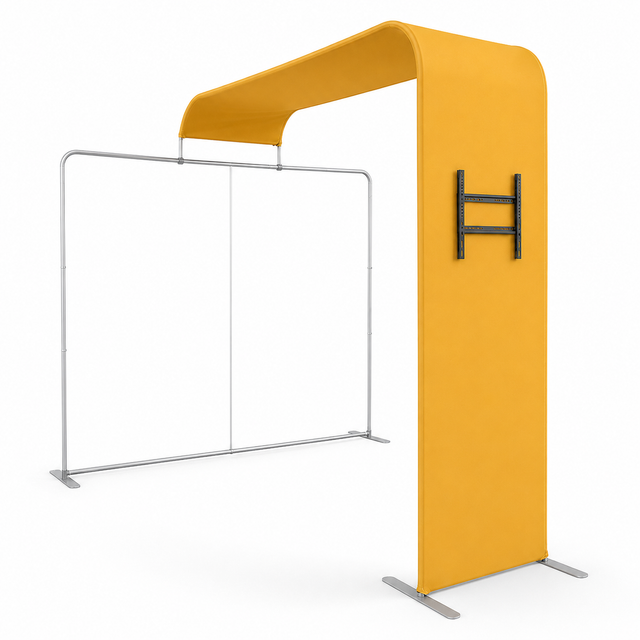 L Shaped Display with TV Rack